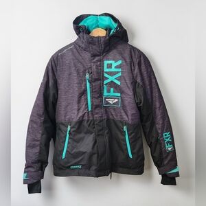 FXR Fresh Snowmobile Jacket Womens 10 Charcoal Grey Black Mint 200g Float Assist